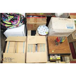 PALLET OF GOLF BALLS ,VHS, AND MORE