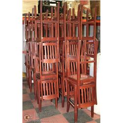 GROUP OF 38 SOLID WOOD RESTAURANT GRADE BAR