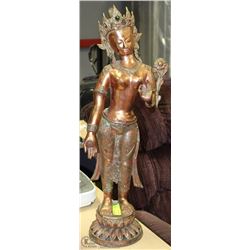 SOLID BRASS LADY STATUE