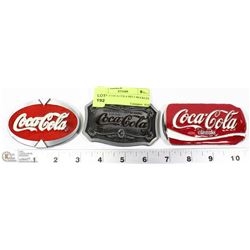 SET OF 3 COCA COLA BELT BUCKLES