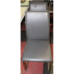 GROUP OF 3 GREY LEATHERETTE SIDECHAIRS