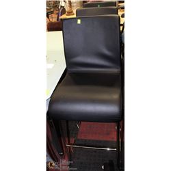 GROUP OF 3 BLACK LEATHERETTE BAR STOOLS