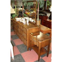 9 DRAWER DRESSER WITH MIRROR AND 2 NIGHT STANDS