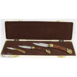 VINTAGE 3-PC LOCKBLADE KNIFE SET IN