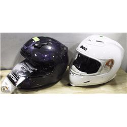 15) 2 MOTORCYCLE HELMETS
