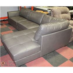 NEW GREY LEATHERETTE 'L' SHAPE SECTIONAL