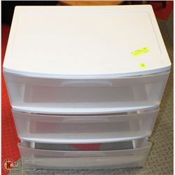 3 DRAWER PLASTIC STORAGE UNIT
