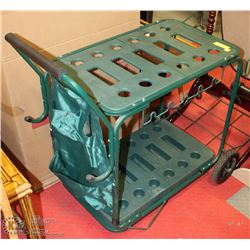 GREEN GARDEN CADDY W/GARDEN TOOL