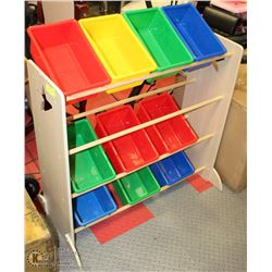WOOD 3-SHELF KIDS STORAGE SHELVING