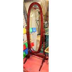 MIRROR ON STAND CHERRY WOOD