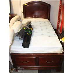 SOLID WOOD BROWN SINGLE MATES BED