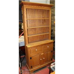 1)OAK HUTCH