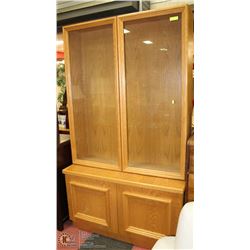VINTAGE WOOD CHINA CABINET 49"X20"X85"H