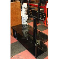 GLASS TOP TV STAND WITH FLAT SCREEN MOUNT