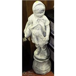 CONCRETE GIRL STATUE WITH STAND 42" TALL