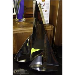PAIR OF STAINLESS STEEL YACHTS 20" & 13"