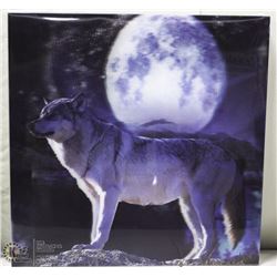 3D HOLOGRAPHIC PICTURE - WOLF & MOON SCENE