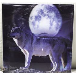 3D HOLOGRAPHIC PICTURE - WOLF & MOON SCENE