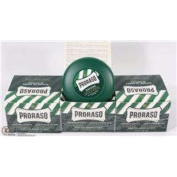 3 PACKS OF PRORASO SHAVING SOAP