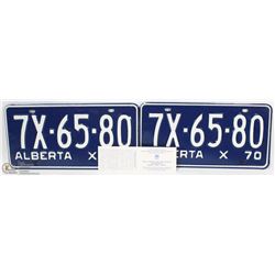 LOT OF TWO 1970 ALBERTAS LICENCE PLATES
