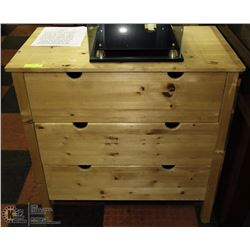 7) 3 DRAWER SOLID PINE UNSTAINED DRESSER