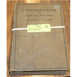 1923 FUNDAMENTALS OF ACCOUNTING BOOK
