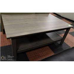 3)PINE GRAY STAIN RECTANGULAR COFFEE TABLE