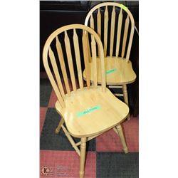 4) 2 LIGHT WOOD DINING CHAIRS
