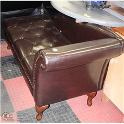 NEW BROWN LEATHERETTE STORAGE CHAISE LOUNGE