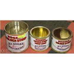 SET OF 3 ROGERS SYRUP TINS