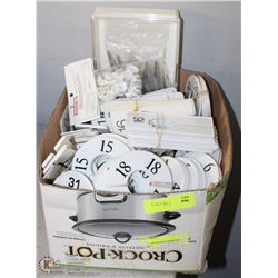 BOX OF PLASTIC STORE SIZE INDICATORS