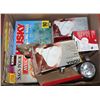 Image 1 : BOX WITH ASSORTED GARBAGE/RECYCLE BAGS, HALOGEN