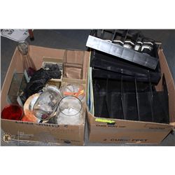 2 BOXES OF ASSORTED OFFICE TRAYS & FILES