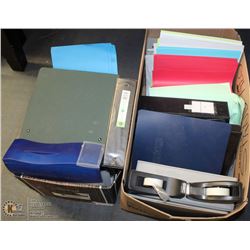 2 BOXES OF ASSORTED OFFICE SUPPLIES, INCLUDES TAPE