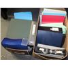 Image 1 : 2 BOXES OF ASSORTED OFFICE SUPPLIES, INCLUDES TAPE