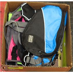 LOT OF NEW DOG ITEMS INCL BACKPACK FOR DOGS,