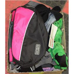 LOT OF NEW DOG ITEMS INCL BACKPACK FOR DOGS,