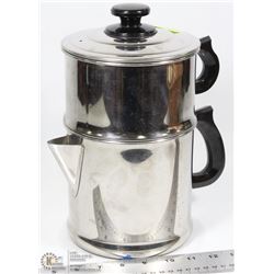 VINTAGE STAINLESS STEEL COFFEE PERCULATOR