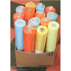 BOX OF 14 ROLLS OF DECORATIVE MESH, NEW