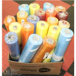 BOX OF 20 ROLLS OF DECORATIVE MESH, NEW