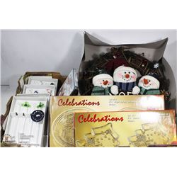 FLAT OF NEW CHRISTMAS DECORATIONS & DISHES