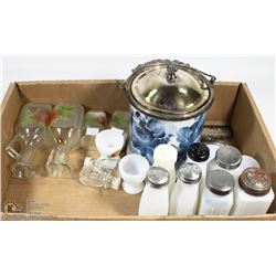 ESTATE FLAT OF MILK GLASS KITCHEN ITEMS & MORE