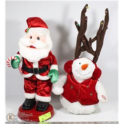 MUSICAL CHRISTMAS SET OF SANTA & SNOWMAN