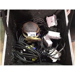 ASSORTED LIGHTS, CABLE & POWER BOXES