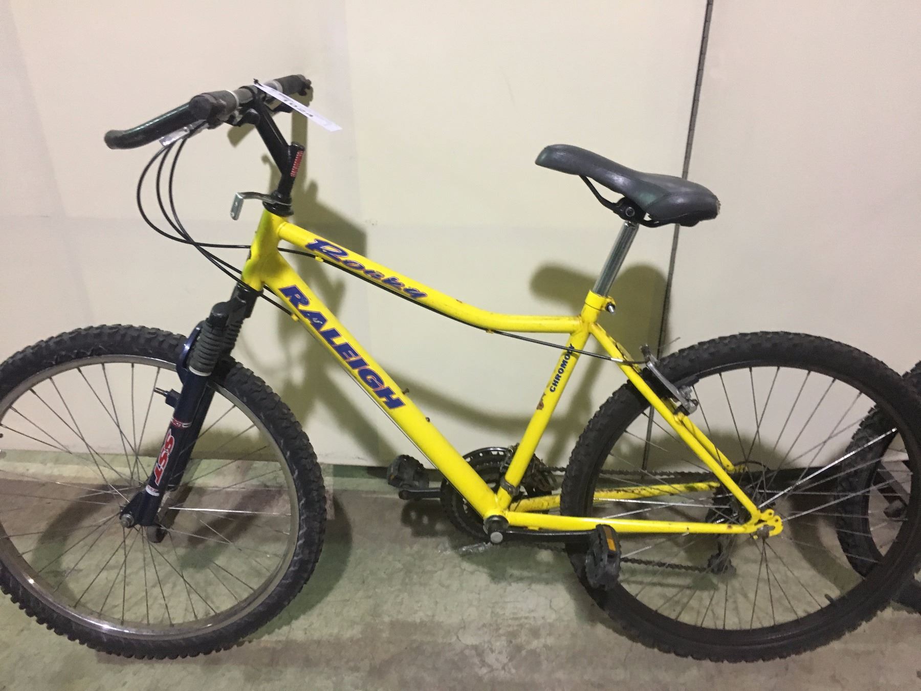 2 BIKES: BLUE NAKAMURA MOUNTAIN BIKE & YELLOW RALEIGH MOUNTAIN BIKE