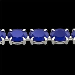 29 CTW Sapphire Eternity Designer Inspired Tennis Bracelet 14K White Gold - REF-137X5T - 23389