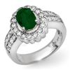 Image 1 : 2.25 CTW Emerald & Diamond Ring 18K White Gold - REF-124M9F - 11922