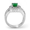 Image 2 : 2.25 CTW Emerald & Diamond Ring 18K White Gold - REF-124M9F - 11922