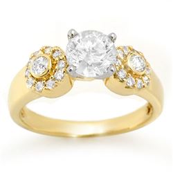 1.38 CTW Certified VS/SI Diamond Ring 14K Yellow Gold - REF-351W3H - 11358