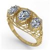 Image 2 : 2 CTW Past Present Future VS/SI Oval Cut Diamond Ring 18K Yellow Gold - REF-421Y6N - 36067